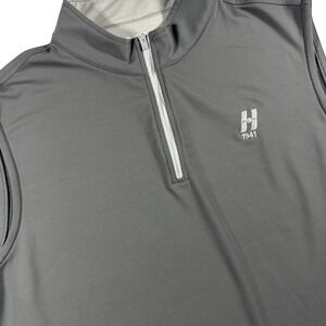 Peter Millar 1/4 Performance Galway Golf Vest Men's‎ XL Gray Logo Stretch